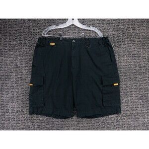 DHL Cargo Shorts Mens 40 Actual 37 Black Elastic Waist Aramark Utility Workwear